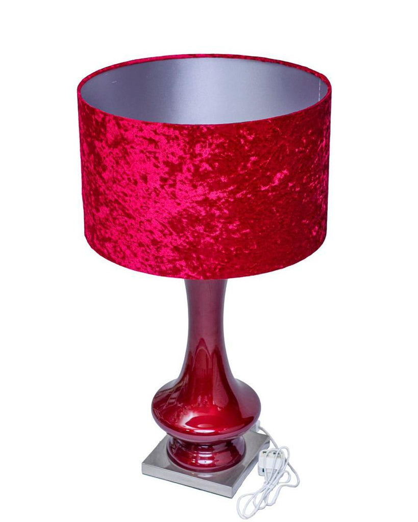 Velvet Glow Red Table Lamp