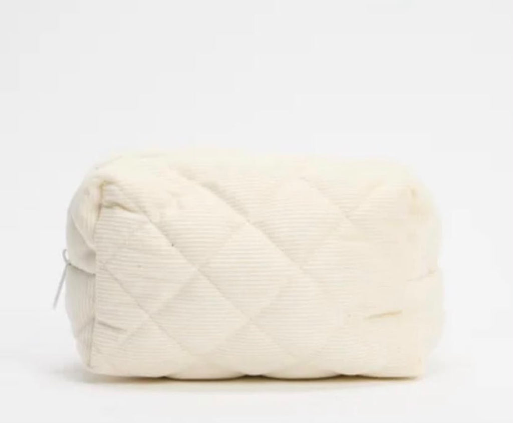 TD Cosmetic Bag – Cream, Off-White & Pink