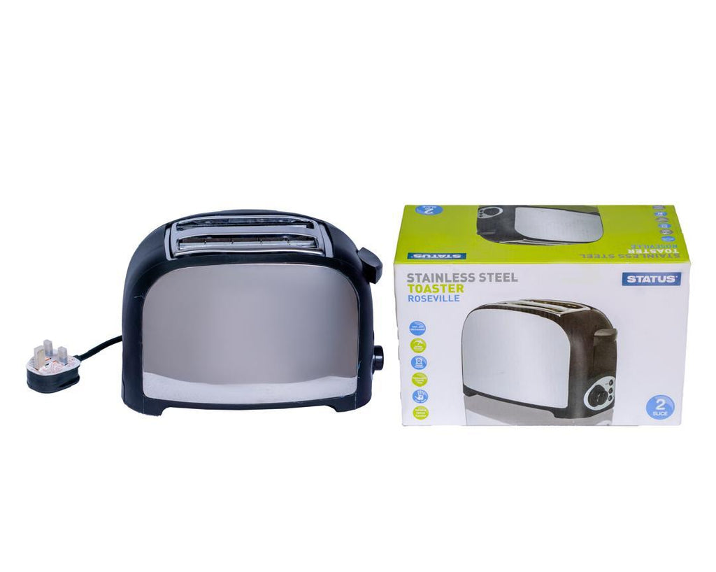 Status Stainless Steel 2-Slice Toaster – 750W Rose Ville Finish, Compact & Stylish