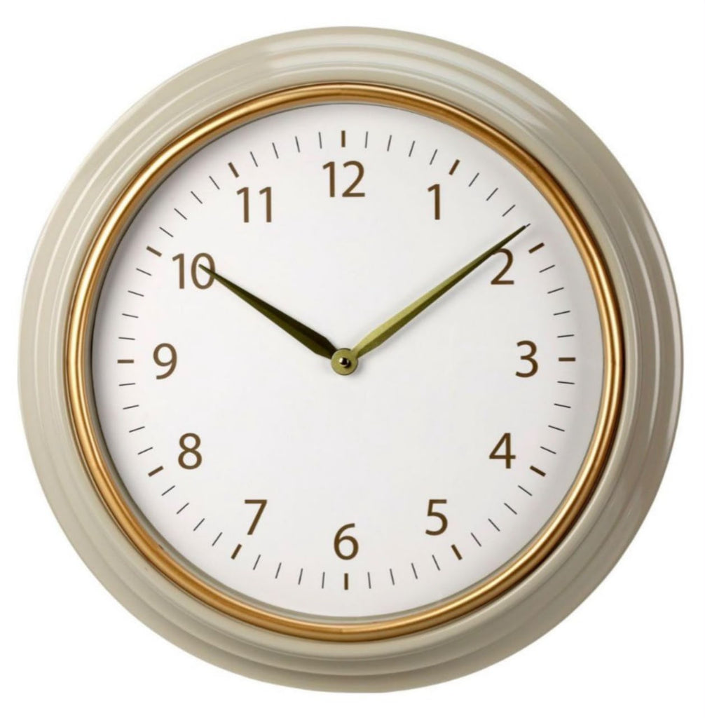 White Golden Wall Clock – 50cm