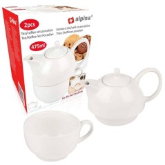 Alpina White Ceramic Teapot An...